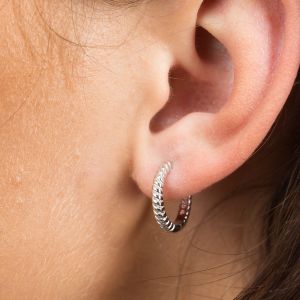 Scream Pretty Large Twist Huggie Hoop Earrings - Silver SPS-73