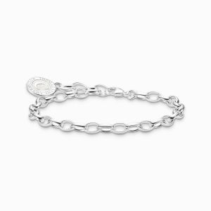 Thomas Sabo Member Charm Bracelet - Silver 5mm Link with White Charmista Coin