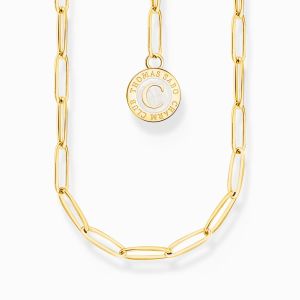 Thomas Sabo Member Charm Necklace with White Charmista Disc Gold Plated - X2089-427-39-L45