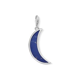 Thomas Sabo Charm Pendant - Silver and Dark Blue Moon Y0006-771-1