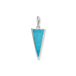 Thomas Sabo Charm Pendant - Silver and Turquoise Triangle Y0024-404-17