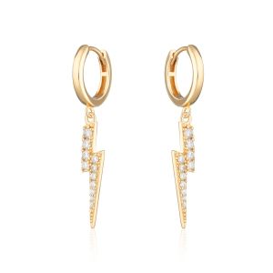 Scream Pretty Lightning Hoop Earrings - Gold SPG-260