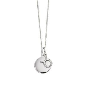Zodiac and Disc Necklace - Sterling Silver