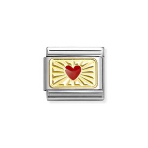 Nomination Classic Link Red Heart with Etched Detail - 030284_58