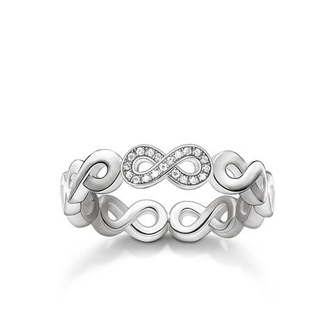 Thomas Sabo Diamond and Silver Infinity Ring 
D_TR0003-725-14
