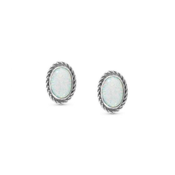 Nomination White Opal Silver Oval Stud Earrings 027800_022