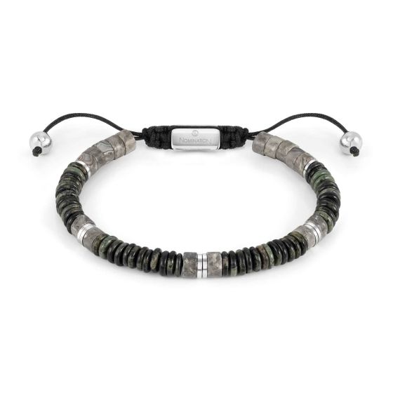 Nomination Instinct Style Bracelet in Steel with Stones - Grey Jasper