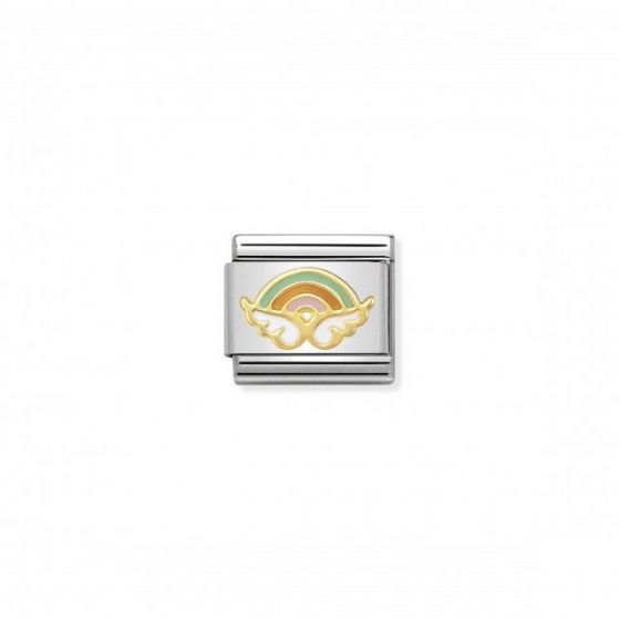 Nomination Classic Gold Charm - Enamel and Gold 750 Angel of Happy Endings