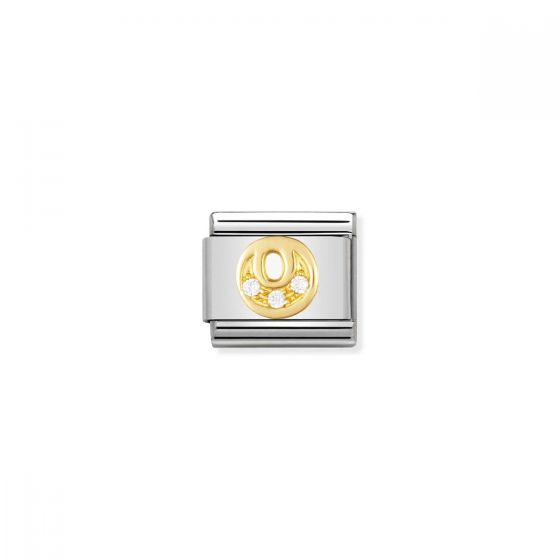 Nomination Gold and Zirconia Classic Letter Charm - O
