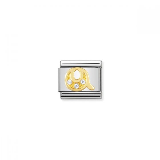 Nomination Gold and Zirconia Classic Letter Charm - Q