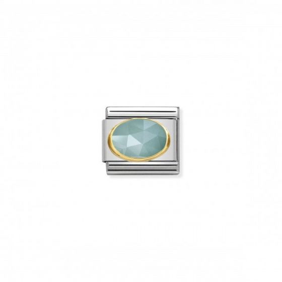 Nomination Classic Faceted Jade Charm - 18k Gold Light Blue 030515_04