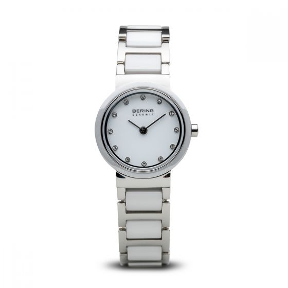 Bering Ladies White Ceramic and Stainless Steel Compact Watch 10725-754