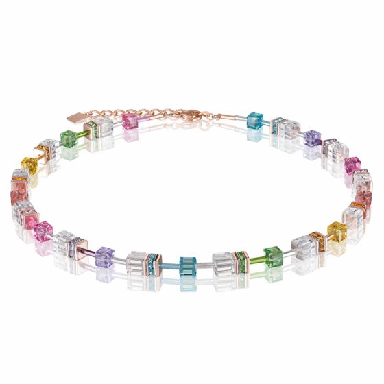 Coeur de Lion Multicoloured Clear Crystal GEOCUBE Necklace 4022101500
