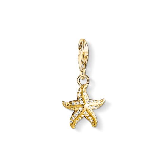 Thomas Sabo Charm Pendant - Gold and Zirconia Starfish
