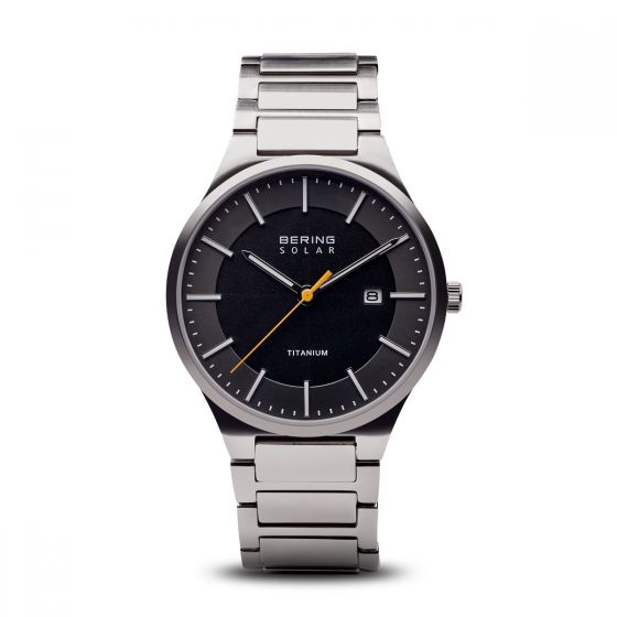 Bering Mens Solar Brushed Silver Watch - 15239-779