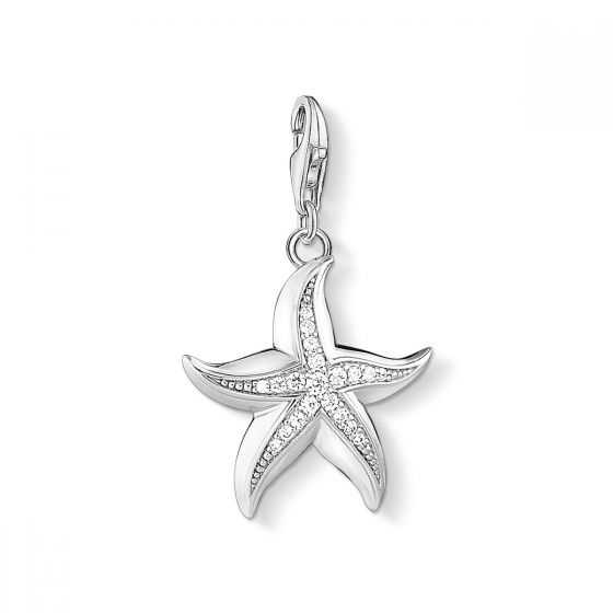 Thomas Sabo Charm Pendant - Silver and Zirconia Starfish 1528-051-14