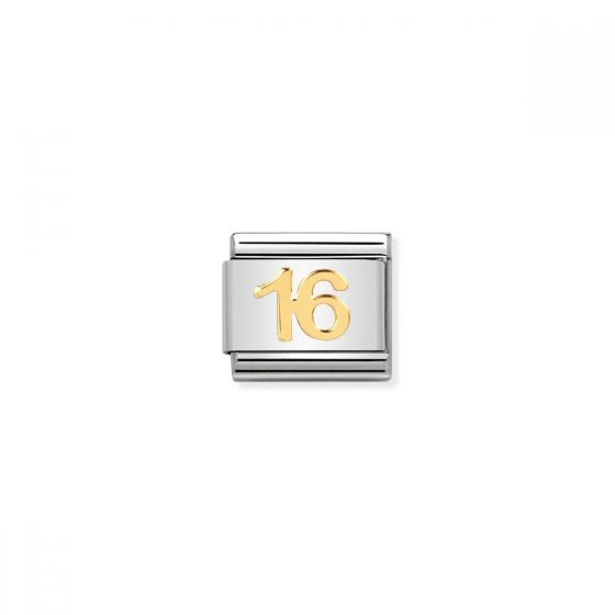 Nomination Classic Number 16 Charm - 18k Gold - 030109/35