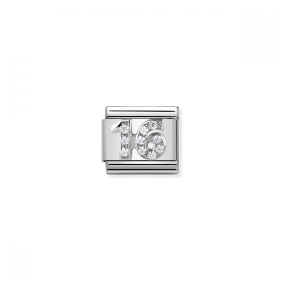 Nomination Silver and Zirconia 16 Charm 330304/17