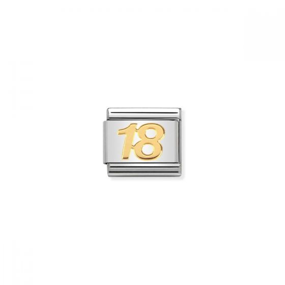 Nomination Classic Number 18 Charm - 18k Gold - 030109/34