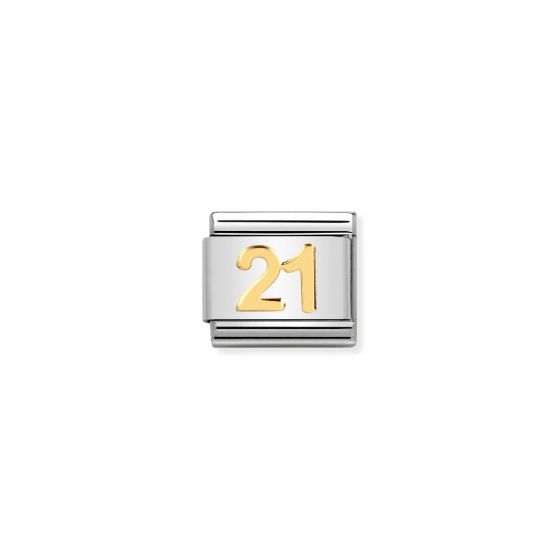 Nomination Classic Number 21 Charm - 18k Gold - 030109/36
