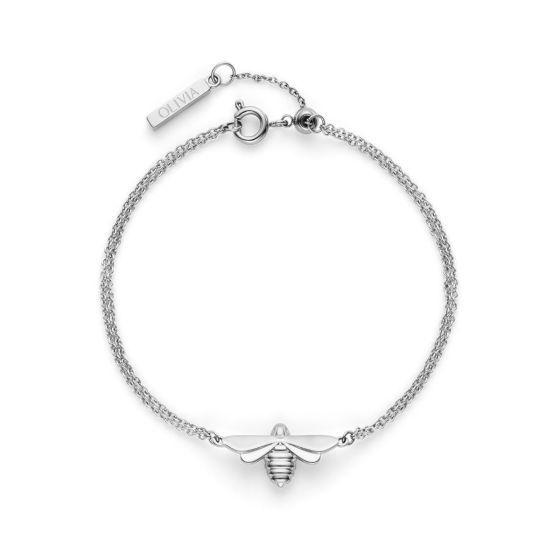 Olivia Burton Signature Honey Bee Silver Tone Bracelet. Item code 24100476.
