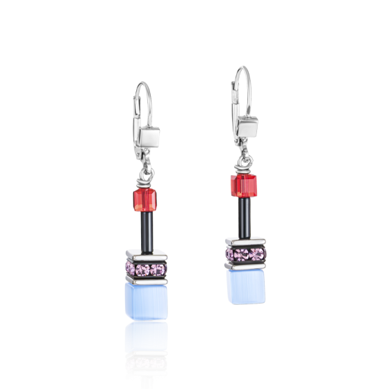 Coeur De Lion GeoCUBE Earrings - Purple Red Blue 2838200841