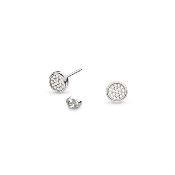 Kit Heath Revival Eclipse Lux Pavé Zirconia and Silver Round Stud Earrings 30408CZ