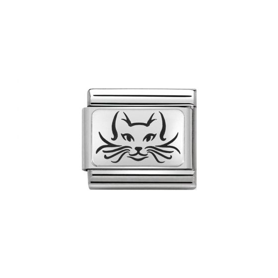 Nomination Classic Oxidised Charm - Stainless Steel and 925 Silver Cat 330109_05