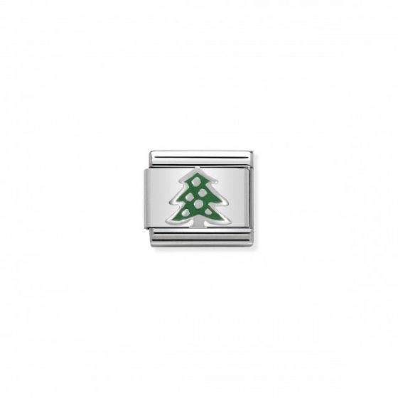 Nomination Classic Green Enamel Christmas Tree Link Charm 330204_08