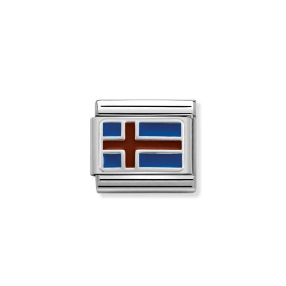 Nomination Classic Flag Charm - Enamel and Silver Iceland 330207/11