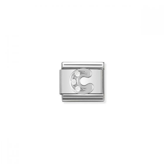 Nomination Silver and Zirconia Classic Letter Charm - C