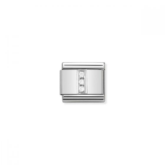 Nomination Silver and Zirconia Classic Letter Charm - I