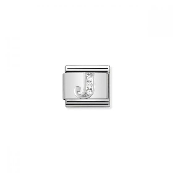 Nomination Silver and Zirconia Classic Letter Charm - J