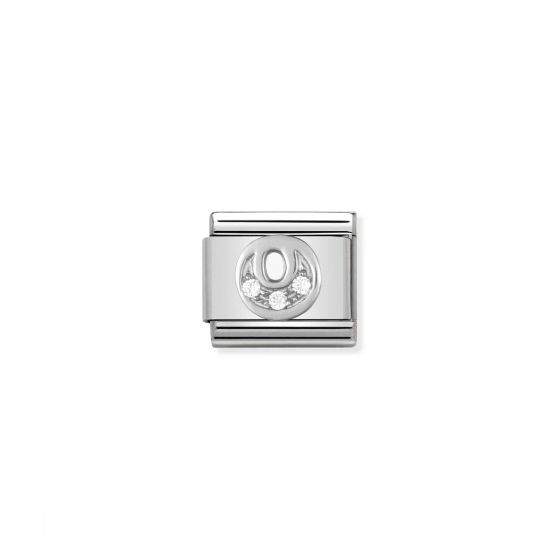 Nomination Silver and Zirconia Classic Letter Charm - O