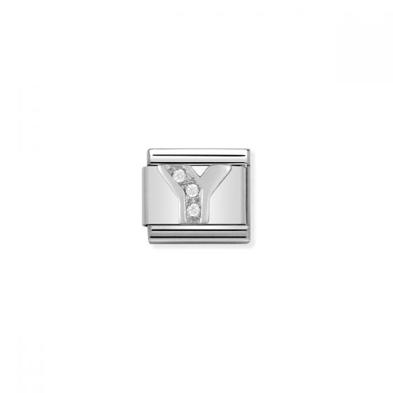 Nomination Silver and Zirconia Classic Letter Charm - Y