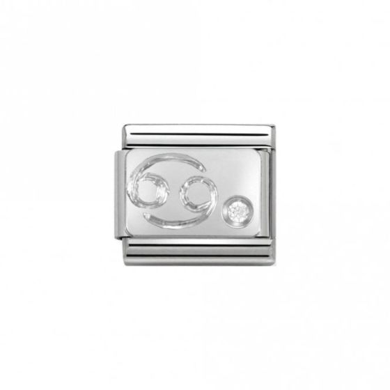 Nomination Classic Silver and Zirconia Zodiac Cancer Charm