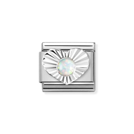 Nomination Classic Silvershine Diamond White Opal Charm