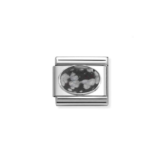 Nomination Classic Charm Silver with Obsidian Stone Matte - 330510_44