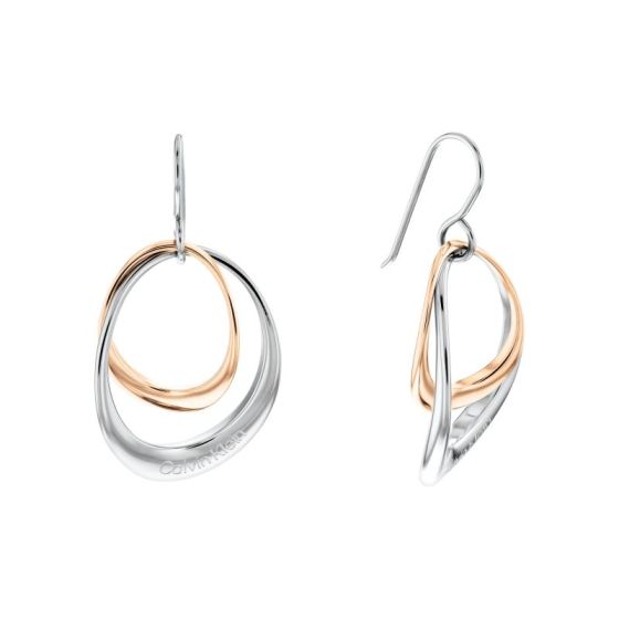 Calvin Klein Warped Rose Gold and Silver Earrings 35000003