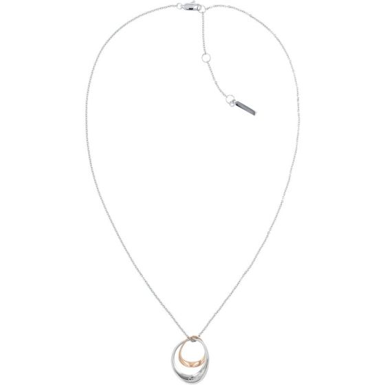 Calvin Klein Warped Rose Gold and Silver Necklace 35000008