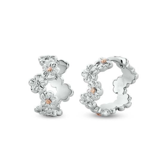 Clogau Nature's Wonder Forget-Me-Not Huggie Hoop Earrings 3SFMN834