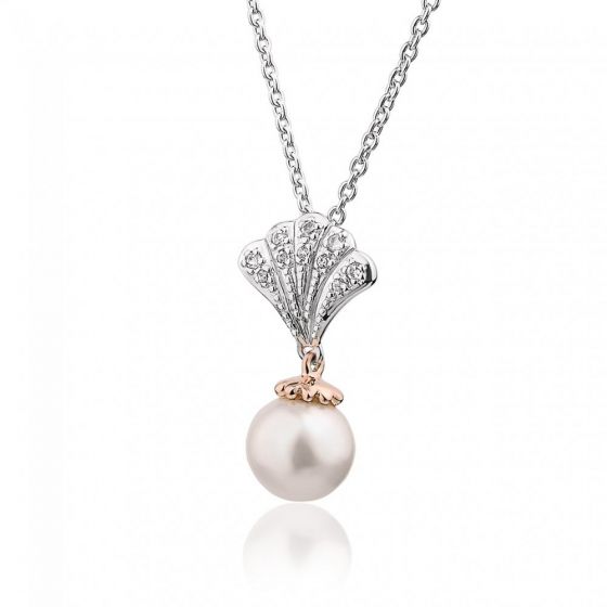 Clogau Windsor Two Colour Pearl and White Topaz Pendant - 3SWNPP