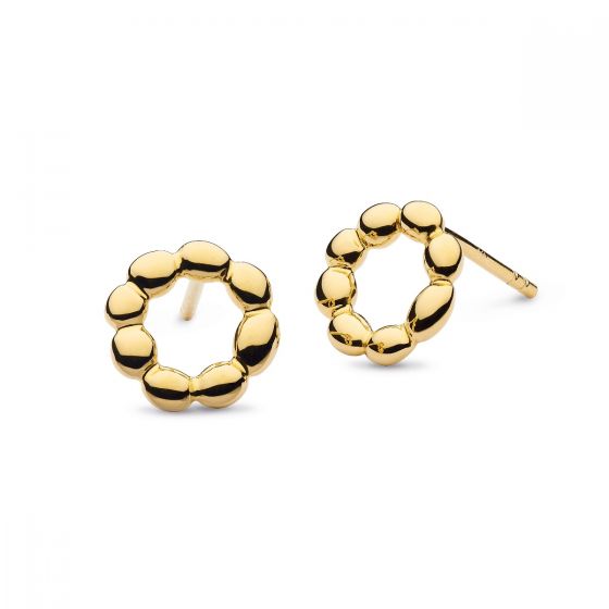 Kit Heath Coast Pebble Beach Hoop Gold Plated Stud Earrings 40208GD028