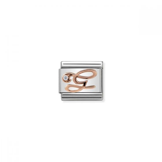 Nomination Rose Gold and Zirconia Classic Letter Charm - G