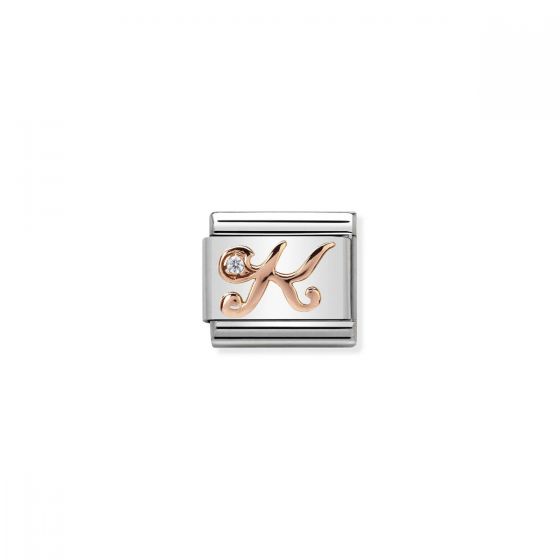 Nomination Rose Gold and Zirconia Classic Letter Charm - K