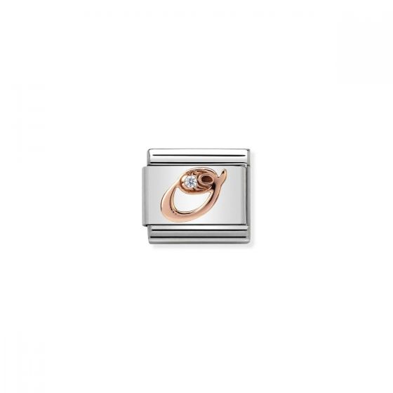 Nomination Rose Gold and Zirconia Classic Letter Charm - O