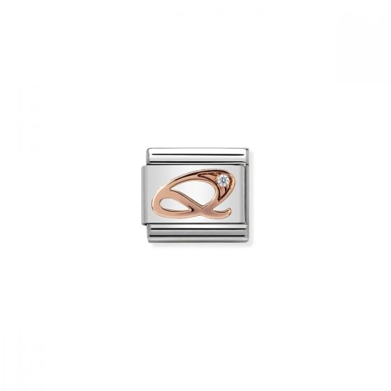 Nomination Rose Gold and Zirconia Classic Letter Charm - Q