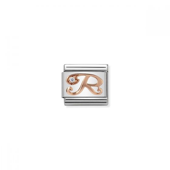 Nomination Rose Gold and Zirconia Classic Letter Charm - R
