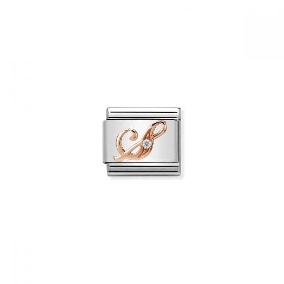 Nomination Rose Gold and Zirconia Classic Letter Charm - S