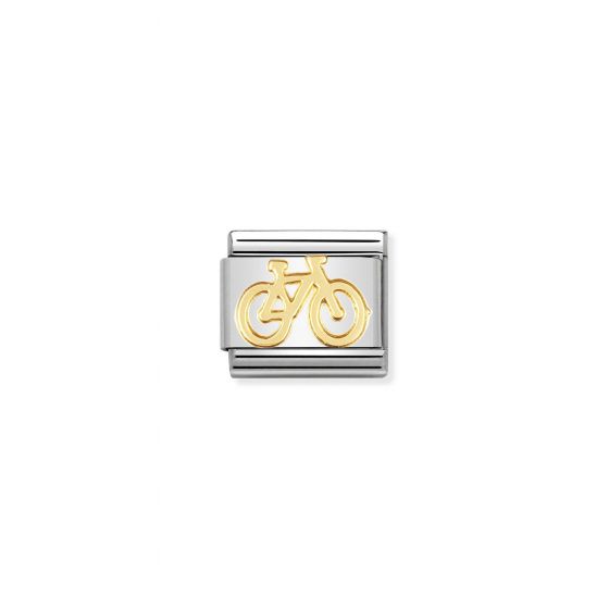 NOMINATION COMPOSABLE Classic TECH in stainless steel with 18k gold Bike